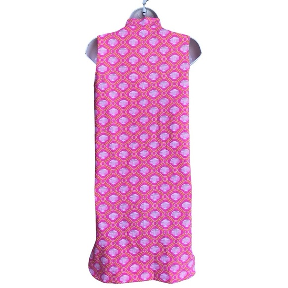 Sailor Sailor Pink Orange Seashell Sleeveless V Neck Shift Dress Stretch…NEW - Picture 6 of 8